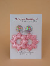 Charger l'image dans la galerie, Boucles d'oreilles soleil rose et multicolore