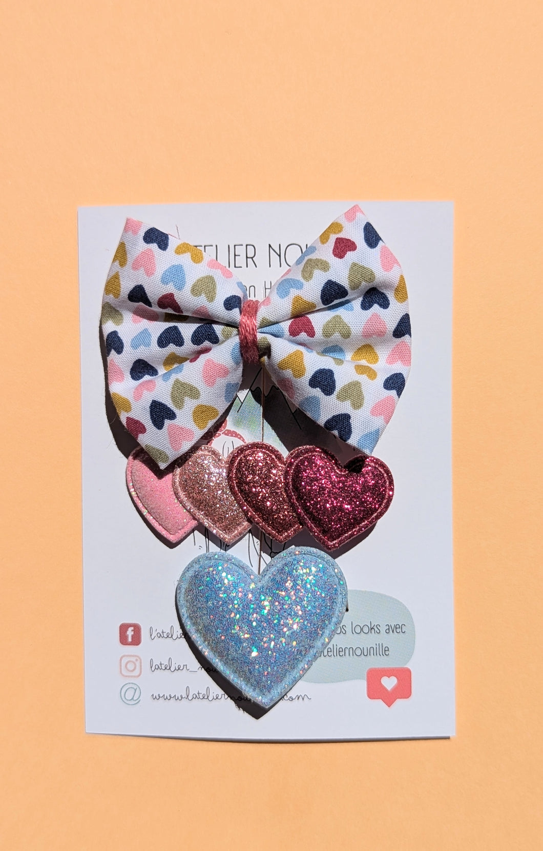 Trio Barrettes coeur