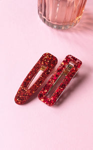 Barrette résine rouge