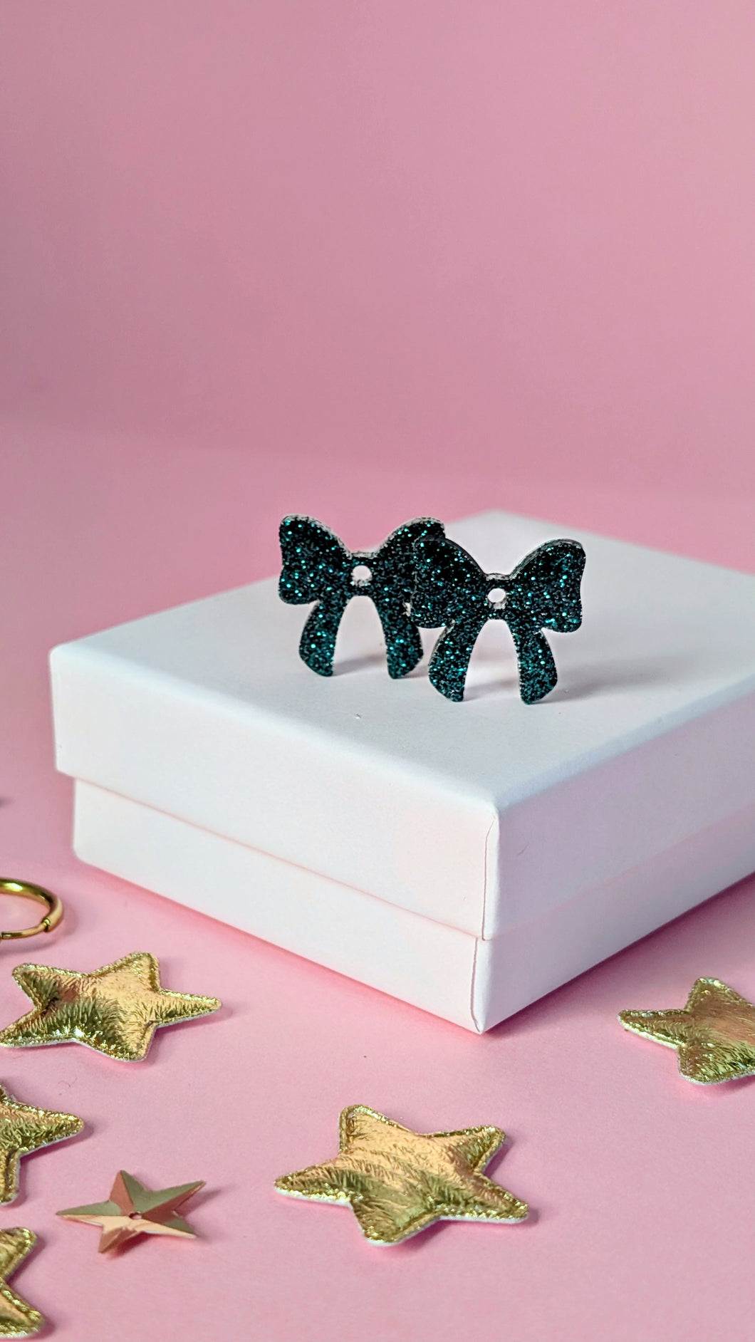 Pampilles noeud doré vert sapin