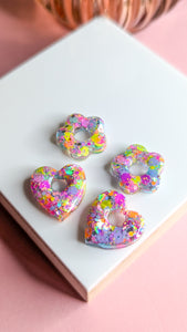 Pampilles résine époxy candy confettis | fleur petit format