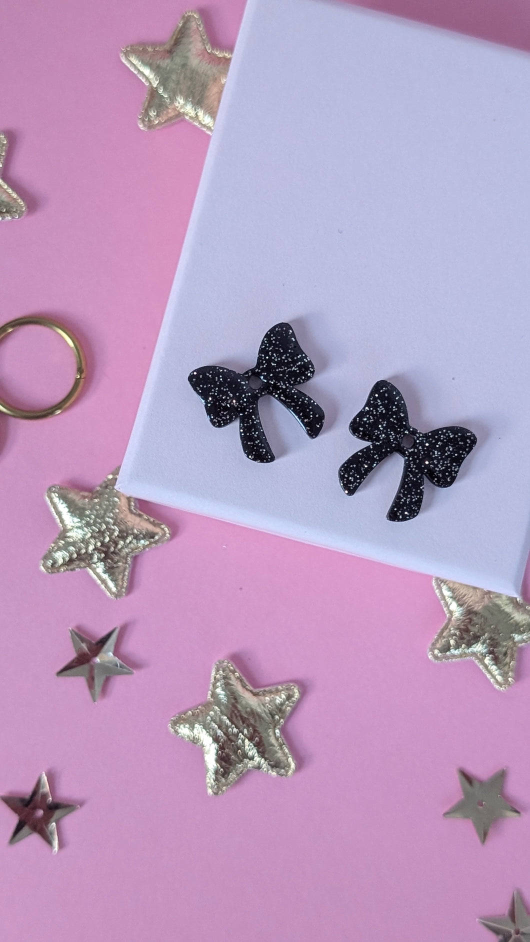 Pampilles noeud noir et doré