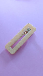 Barrette résine - orange pastel