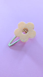 Barrette résine - orange pastel