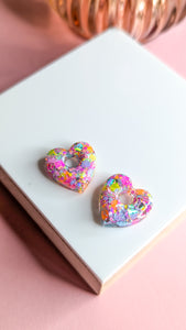 Pampilles résine époxy candy confettis | coeur petit format
