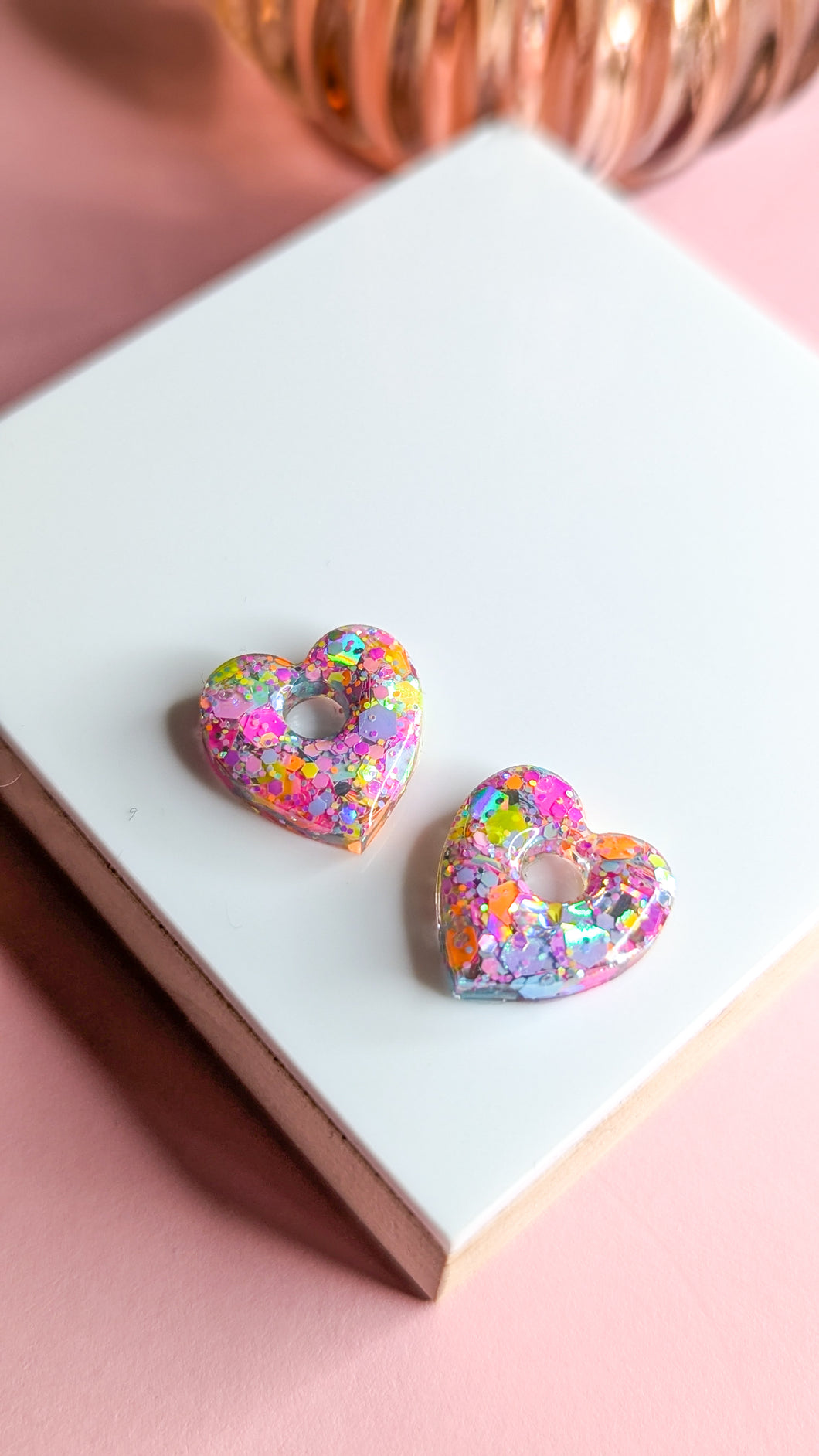 Pampilles résine époxy candy confettis | coeur petit format