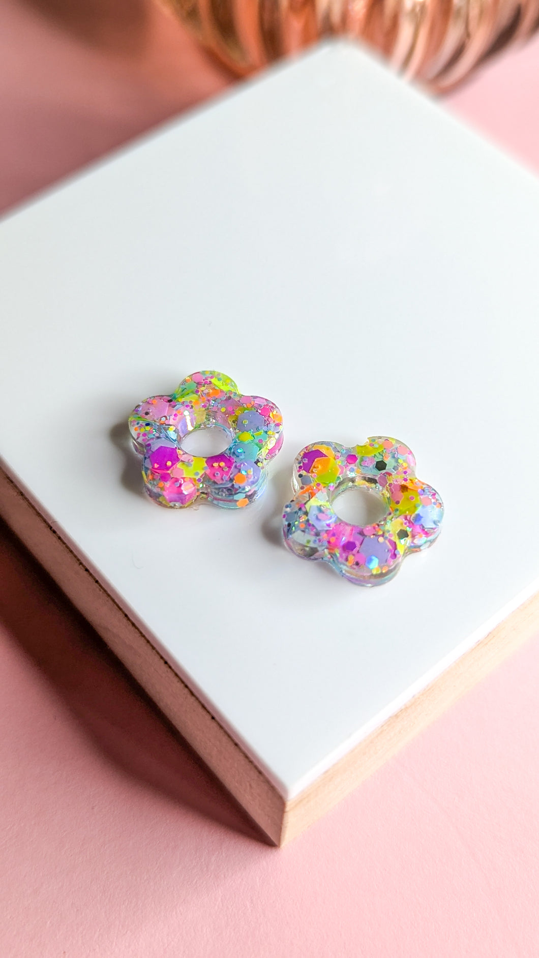 Pampilles résine époxy candy confettis | fleur petit format