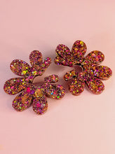 Charger l'image dans la galerie, Boucles d'oreilles maxi fleur orange/fushia
