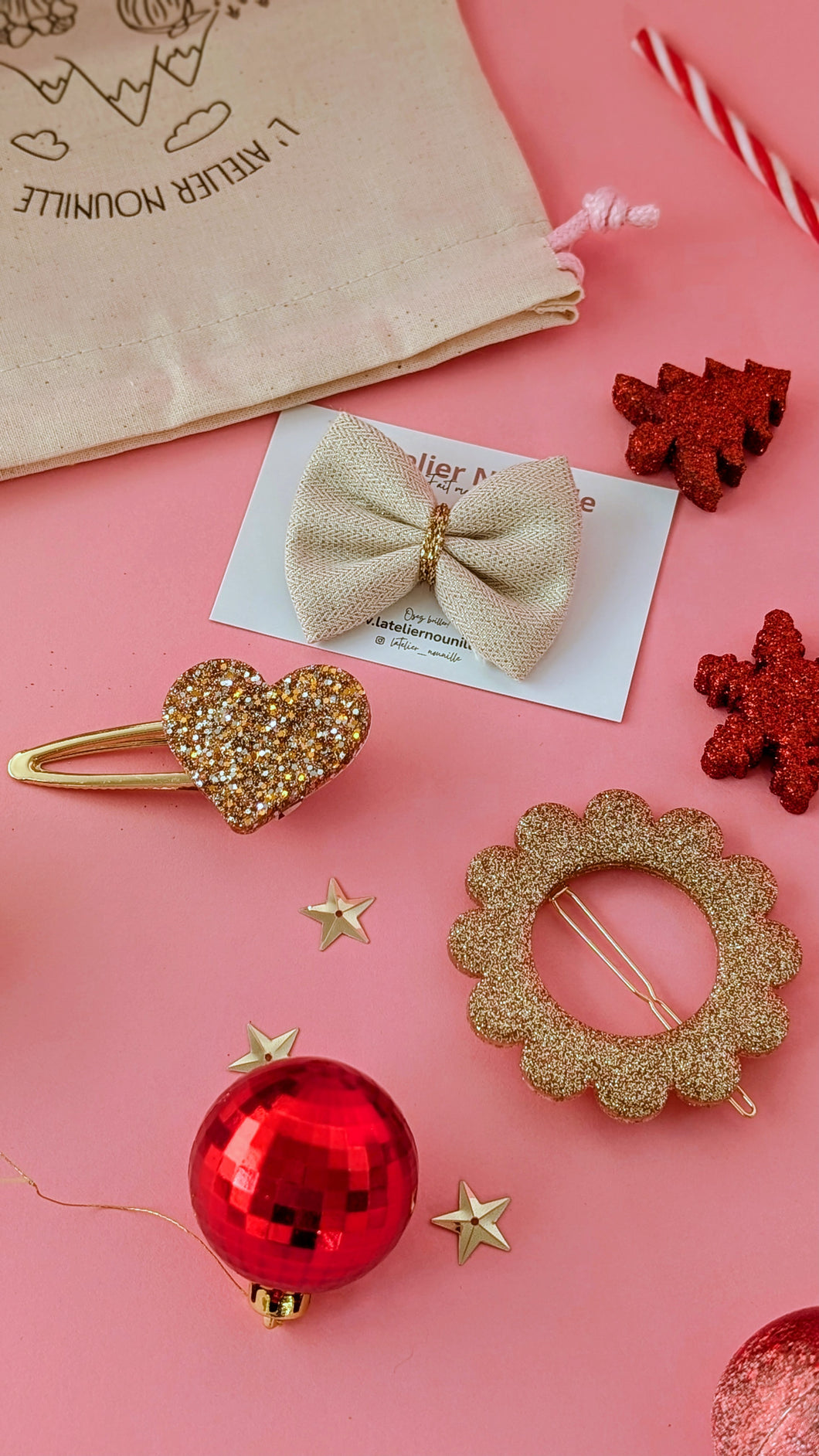 Lot de 3 créations( M/ dorée )– Surprise à glisser dans le calendrier de l’Avent