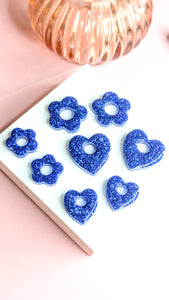 Pampilles résine époxy bleu électrique | fleur petit format