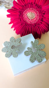 Boucles d'oreilles maxi fleur dorées