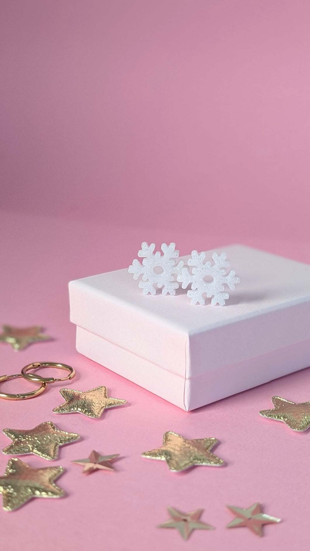 Pampilles Flocon de Neige blanc & argenté