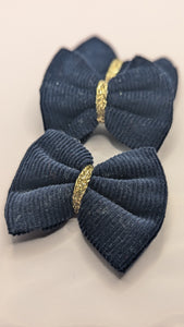 Barrette velours marine