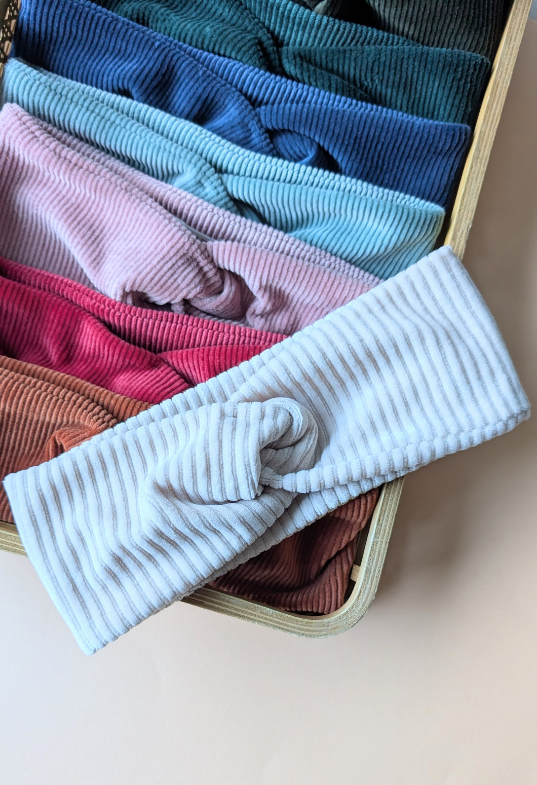 Bandeau velours crème